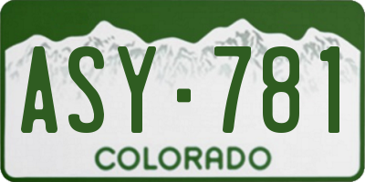 CO license plate ASY781