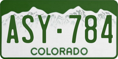 CO license plate ASY784
