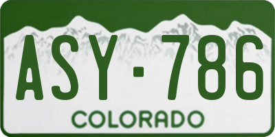 CO license plate ASY786