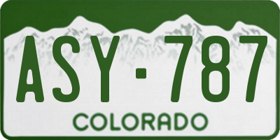 CO license plate ASY787