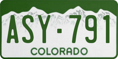 CO license plate ASY791
