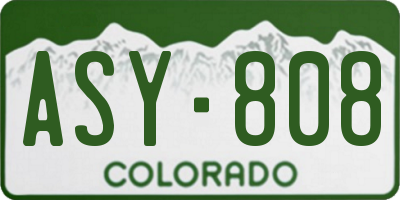 CO license plate ASY808