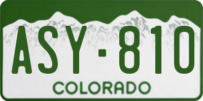 CO license plate ASY810