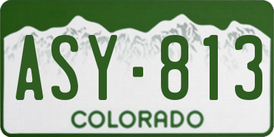 CO license plate ASY813