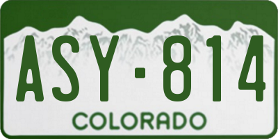 CO license plate ASY814