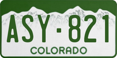 CO license plate ASY821