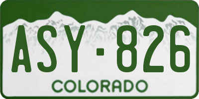 CO license plate ASY826