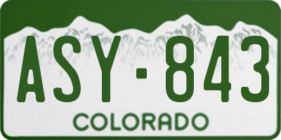 CO license plate ASY843