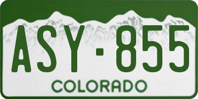 CO license plate ASY855