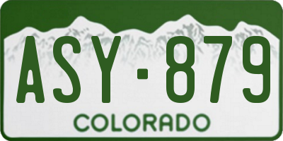 CO license plate ASY879