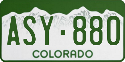 CO license plate ASY880