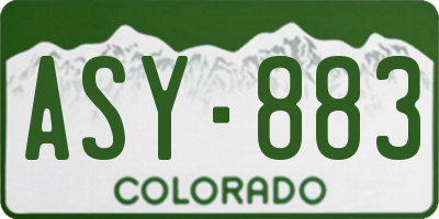 CO license plate ASY883