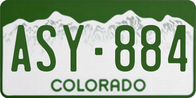 CO license plate ASY884