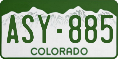 CO license plate ASY885