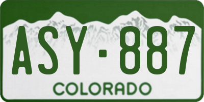 CO license plate ASY887