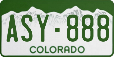 CO license plate ASY888