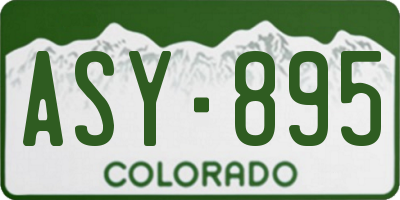 CO license plate ASY895