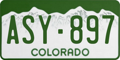 CO license plate ASY897