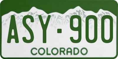 CO license plate ASY900