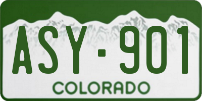 CO license plate ASY901