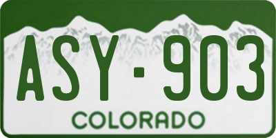 CO license plate ASY903