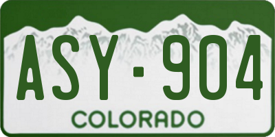 CO license plate ASY904