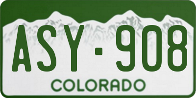 CO license plate ASY908