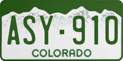 CO license plate ASY910