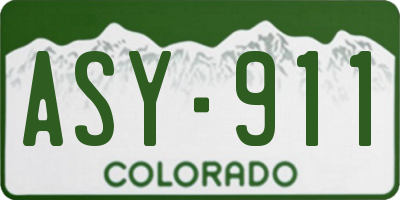 CO license plate ASY911