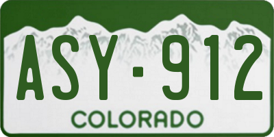 CO license plate ASY912