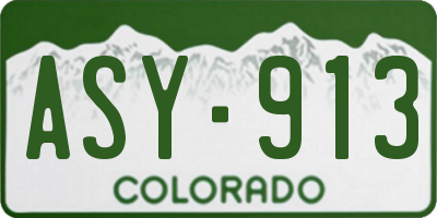 CO license plate ASY913