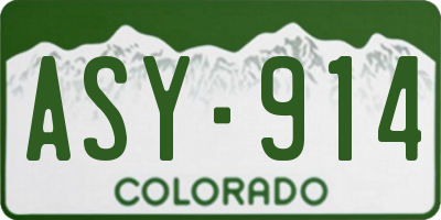 CO license plate ASY914