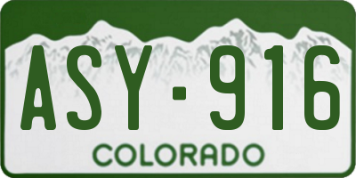 CO license plate ASY916