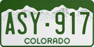 CO license plate ASY917