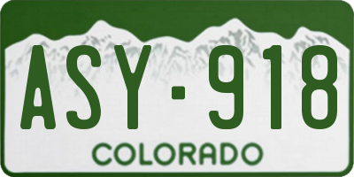 CO license plate ASY918