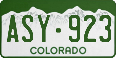 CO license plate ASY923