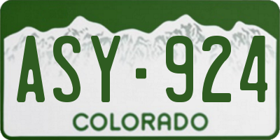 CO license plate ASY924