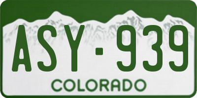 CO license plate ASY939