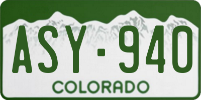 CO license plate ASY940