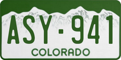 CO license plate ASY941