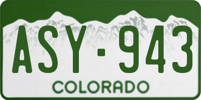 CO license plate ASY943