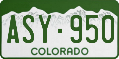 CO license plate ASY950