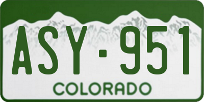 CO license plate ASY951