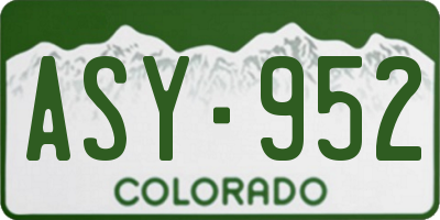 CO license plate ASY952