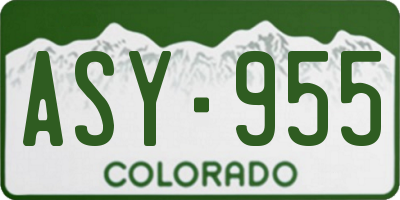 CO license plate ASY955