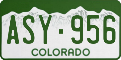 CO license plate ASY956