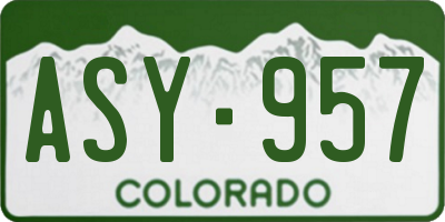 CO license plate ASY957