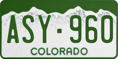 CO license plate ASY960