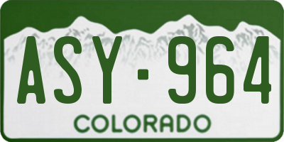 CO license plate ASY964