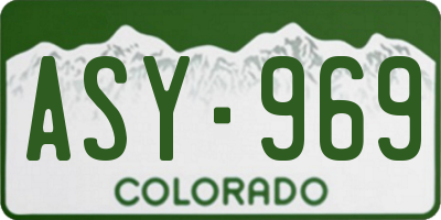 CO license plate ASY969